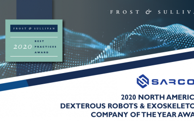 Sarcos Robotics Named “Company of the Year” by Frost & Sullivan for Its Potential to Set New Standards of Productivity and Safety for Industrial Workforce of the Future