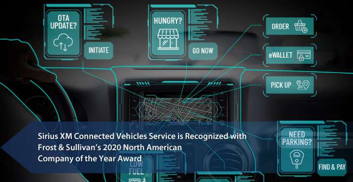 SiriusXM Connected Vehicle named 2020 Company of the Year in the Telematics Industry by Frost & Sullivan for its Connected Vehicle Platform and Groundbreaking New Safety Solution, ACN+
